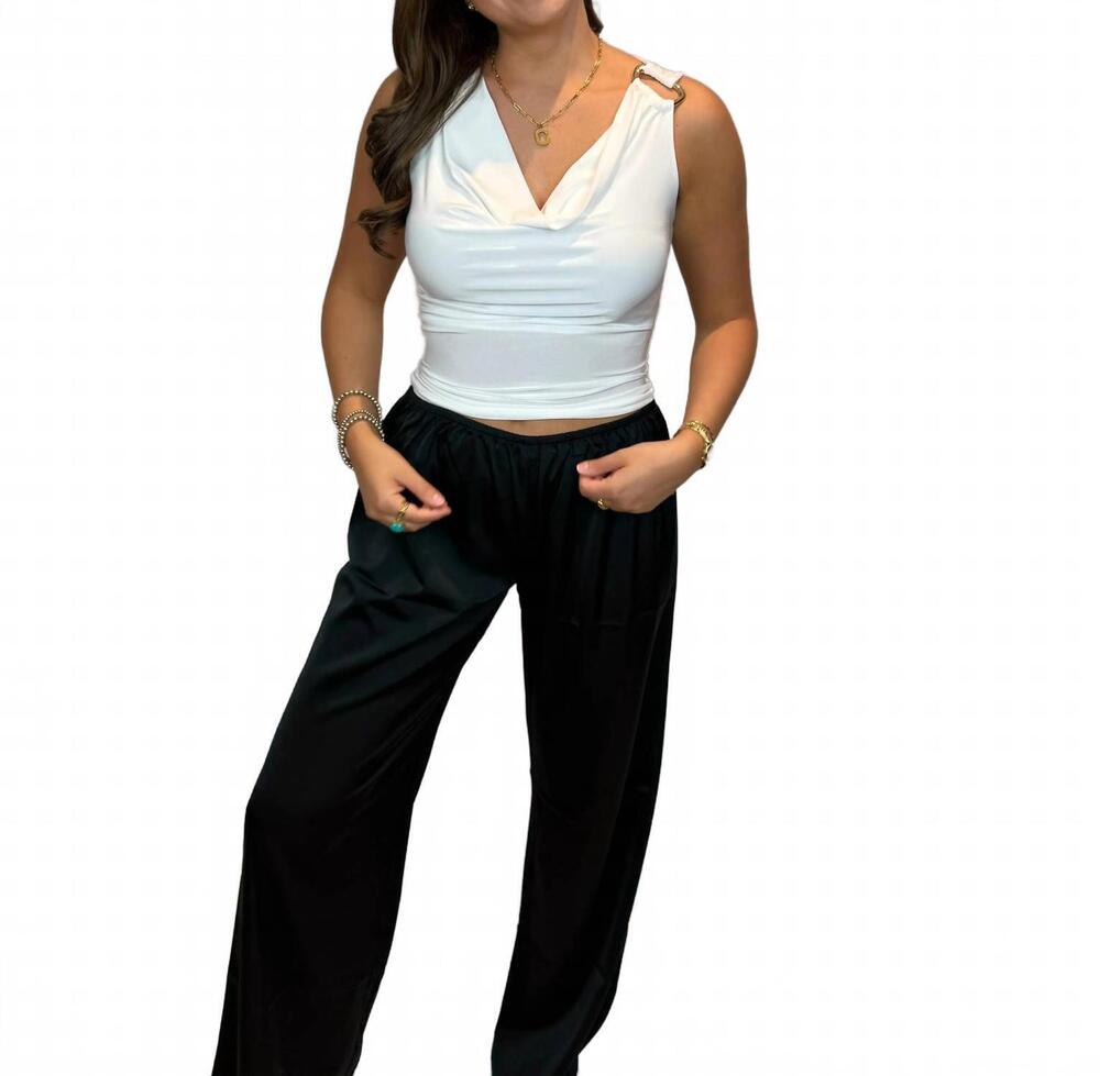 NEW BLUE BLUSH sarai cowl neck top in off white